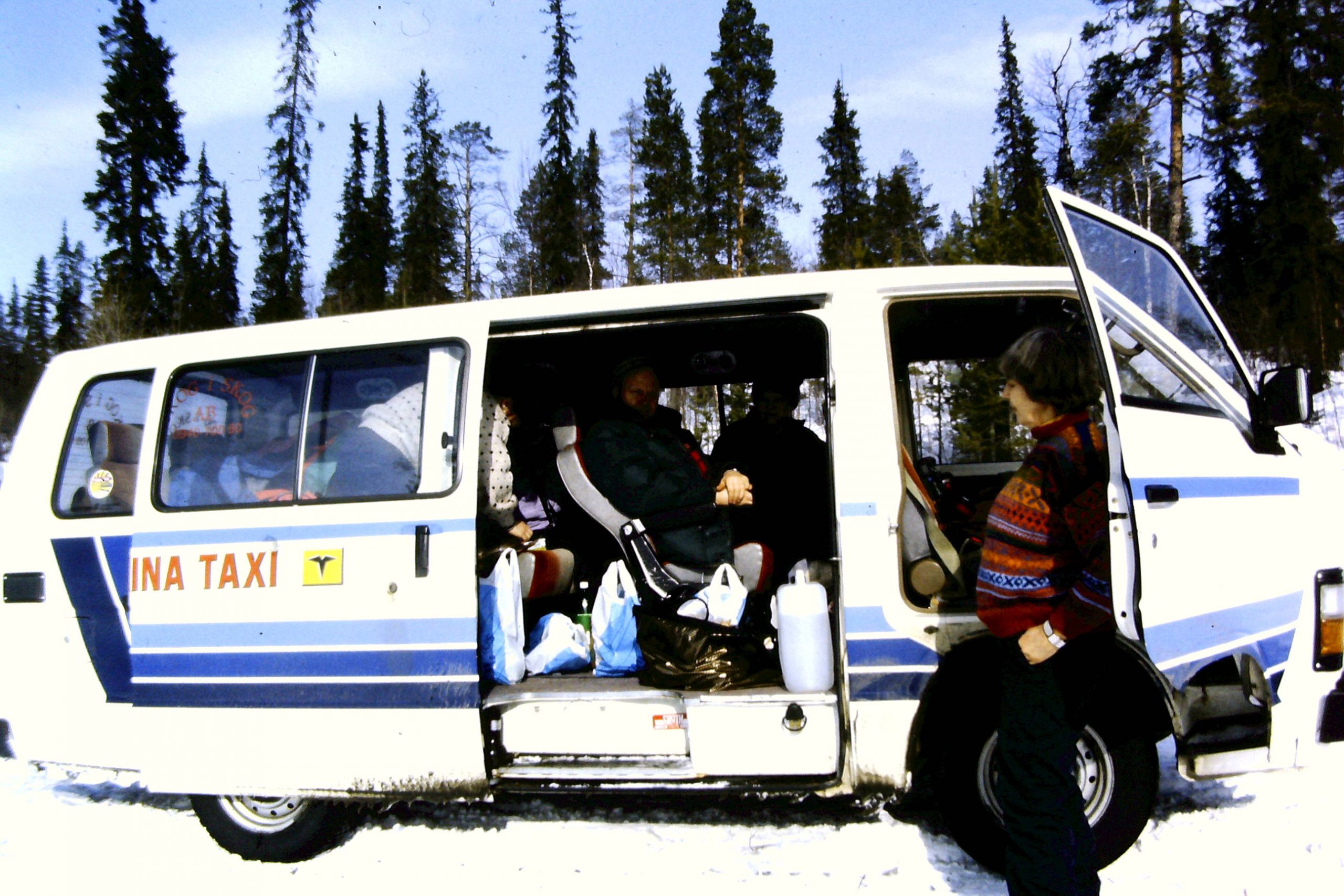 Första resan till Kolahalvön 1992 i en minibuss från Vilhelmina Taxi. Foto Sven-Åke Risfjell