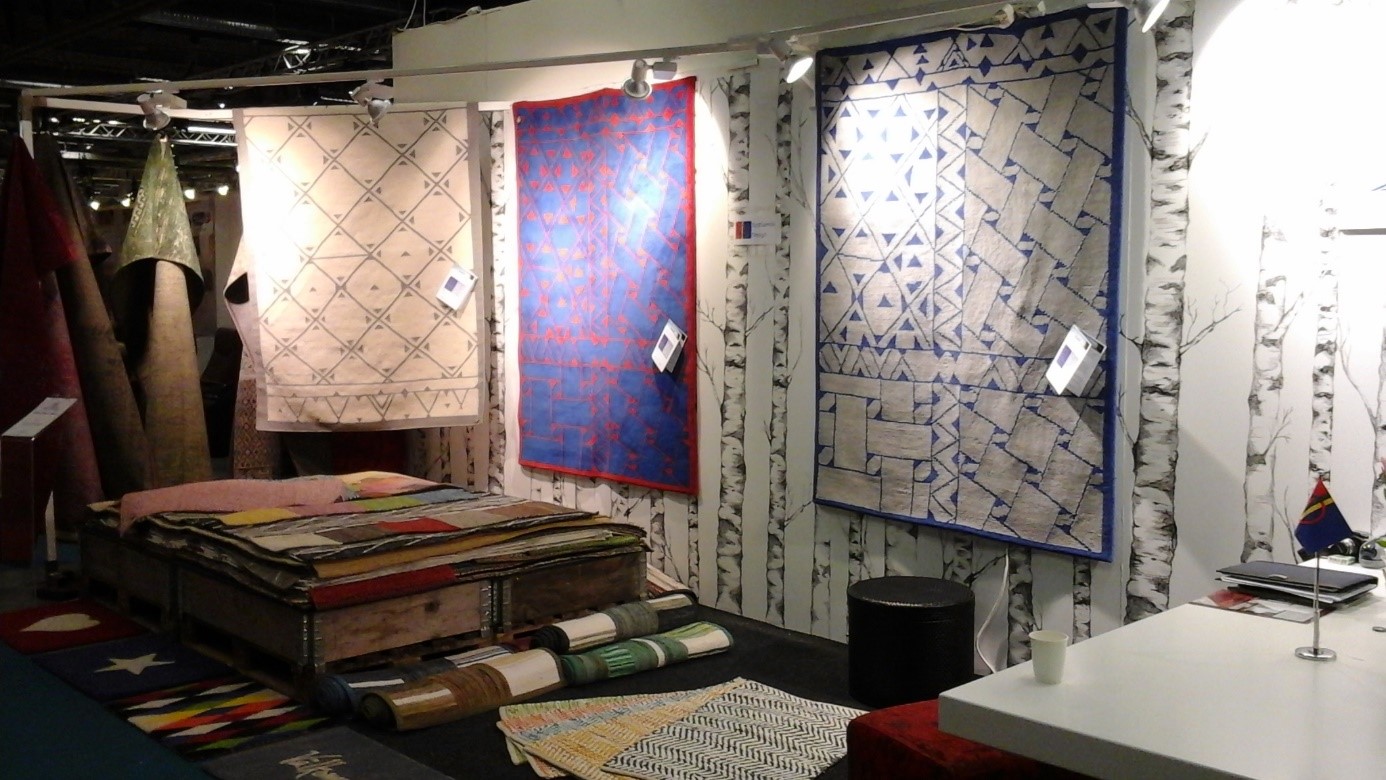 E.Stjernas monter på Stockholms Furniture and Light Fair i februari 2015 med mattorna vi designat.