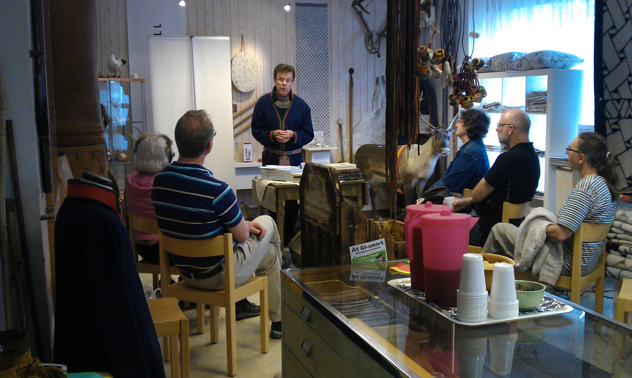 Här föreläser Sven-Åke Risfjell om Samiska bossättare-nybyggare