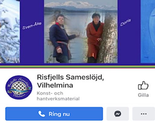 Vinjettsida till Risfjells Sameslöjd Facebook